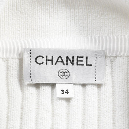Chanel White Coco Mark Button Cardigan Cotton P 63091k 48814