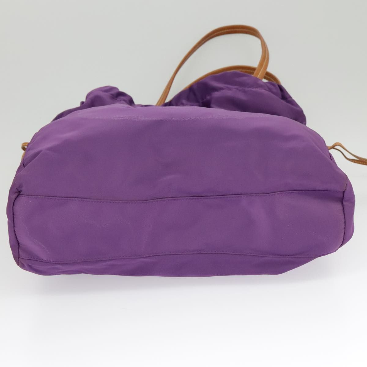 Prada Tote Bag Nylon Purple Gold Auth