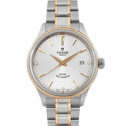 Tudor Style 38mm Gold Steel Silver Diamond Dial Men Automatic Watch 12503-0005