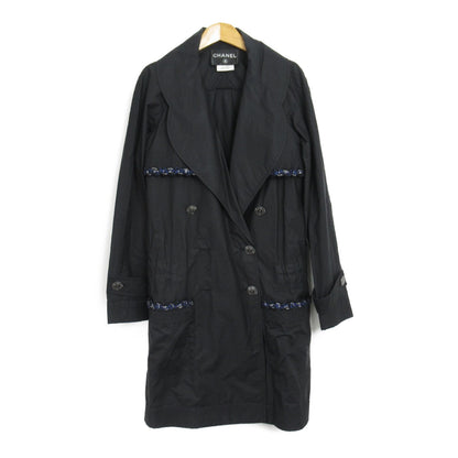 Chanel Black Nylon Windbreaker Coat P 48056v 35925 