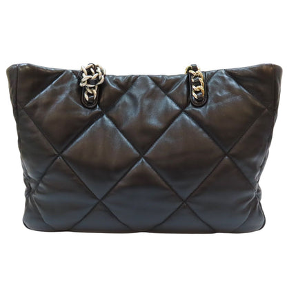 Chanel 19 Shopping Tote Bag Black Quilted Lambskin As 3660