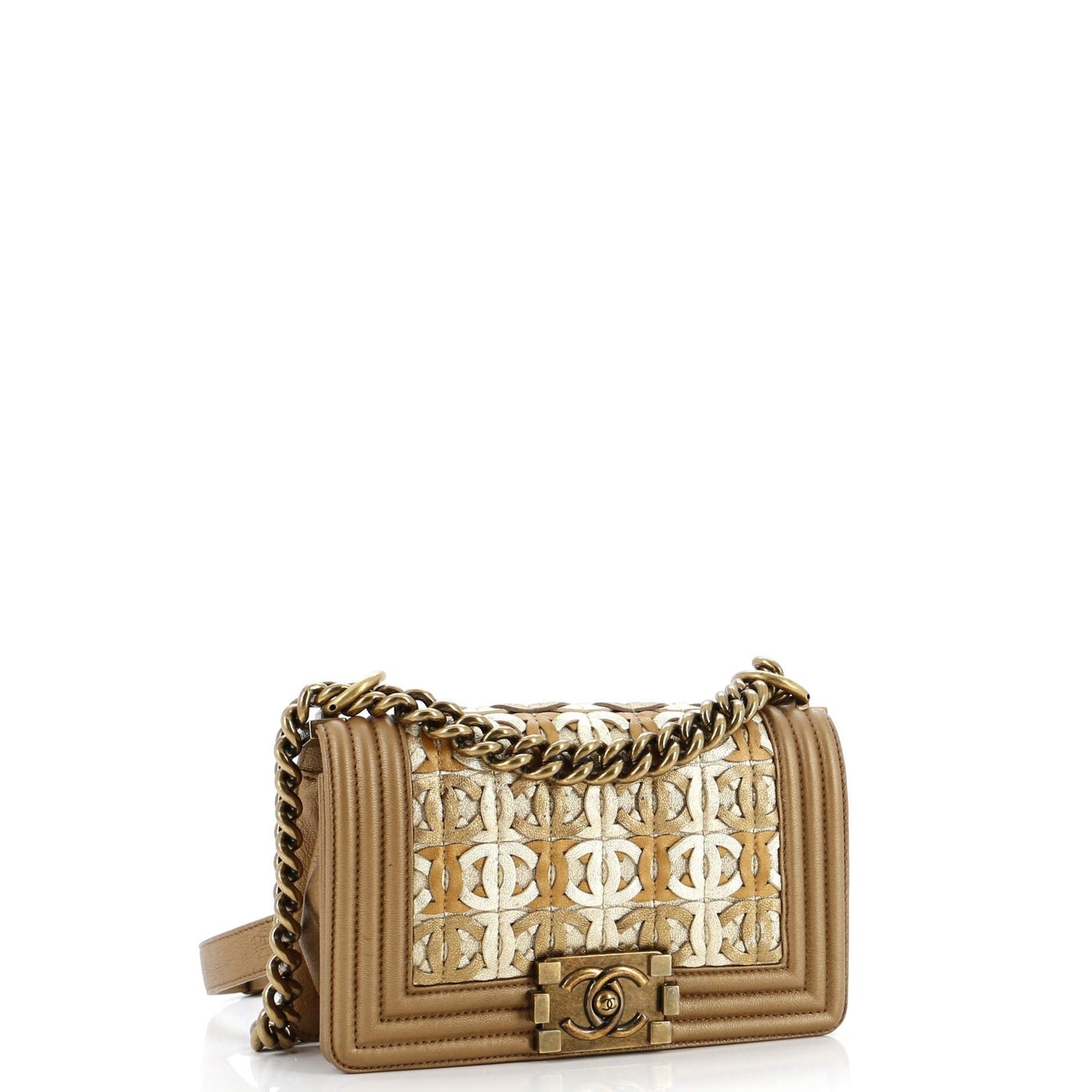 Chanel Boy Flap Bag Woven Leather Small
