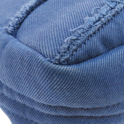 Chanel Coco Shoulder Handbag Blue Chevron Quilted Denim