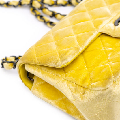 Chanel Mini Rectangular Classic Velvet Single Flap Yellow