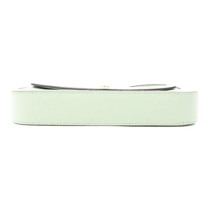 Gucci Leather Gg Pochette Gold Shoulder Bag Green Mint Leather 772794