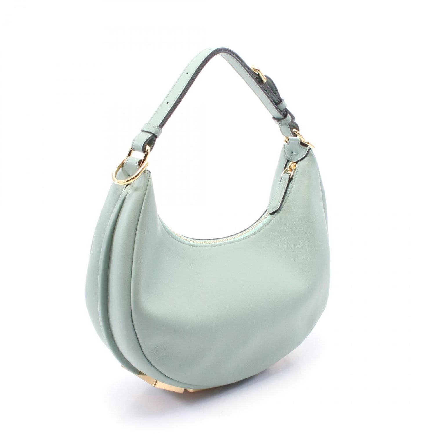 Fendi Handbag Green Leather 8br 798