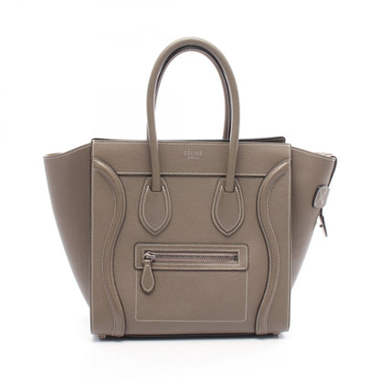 Celine Luggage Micro Shopper Tote Bag Brown Leather 167793