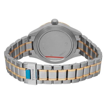 Tudor Style 38mm 18K Yellow Gold Steel Black Dial Automatic Watch 12503-0003