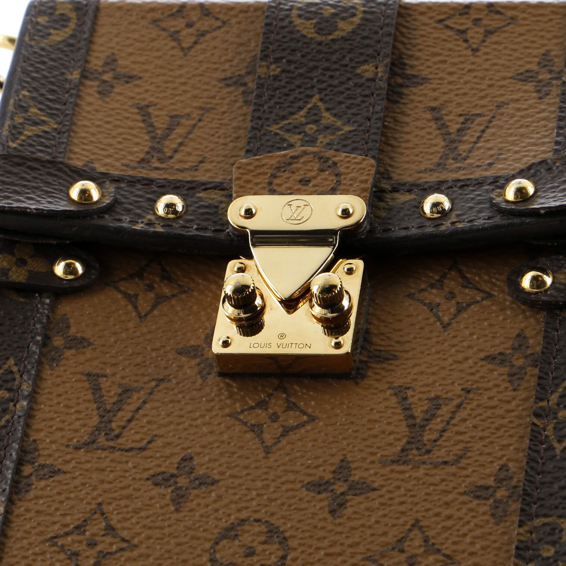 Louis Vuitton Vertical Trunk Pochette Reverse Monogram Canvas