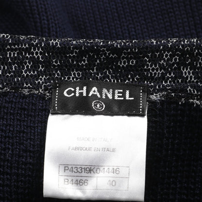 Chanel Navy Black White Coco Mark Dress Cotton P 43319
