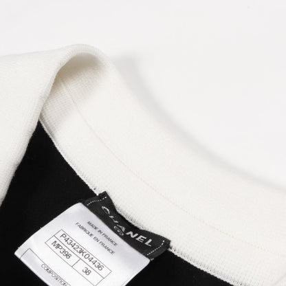 Chanel Black White Coco Mark Button Dress Cotton Rayon P 43423k 04436