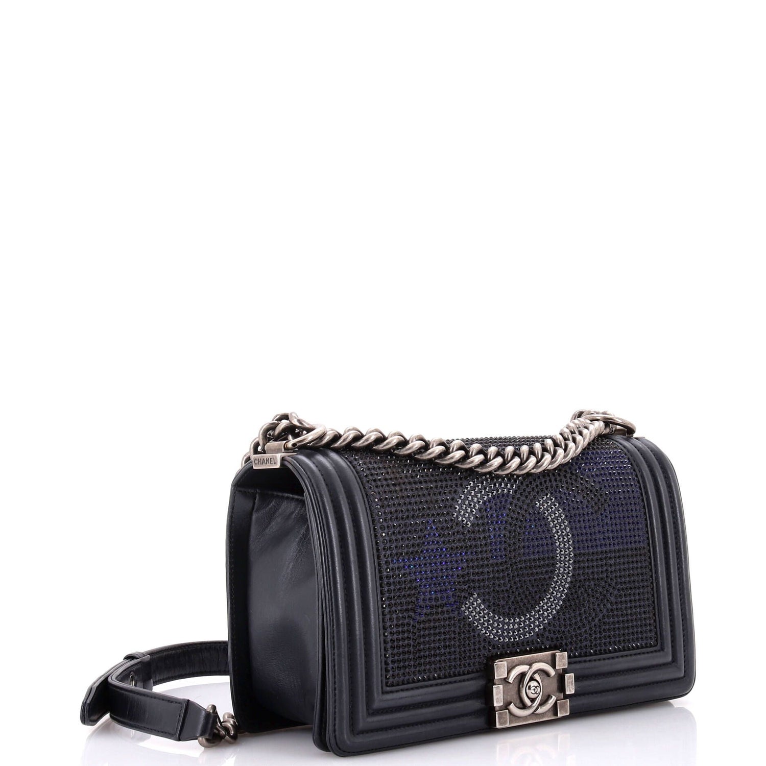 Chanel Paris-Dallas Boy Flap Bag Limited Edition Metallized Strass Old Medium