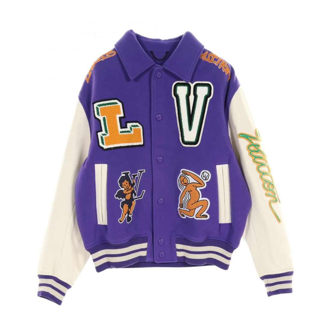 Louis Vuitton Multi Patch Mixed Leather Varsity Blouson Fig Purple White Multicolor Blouson Rm 222 Mjy Hnl 90e