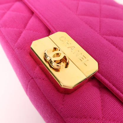 Chanel Pink Cotton/cowhide Leather Shoulder Bag Golden Shoulder Bag Powder Red Shoulder Bag Cotton Calfskin (cowhide)