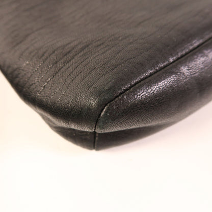 Yves Saint Laurent Cowhide Leather Sac De Jeur Silver Shoulder Bag Black Calfskin (cowhide) 480583