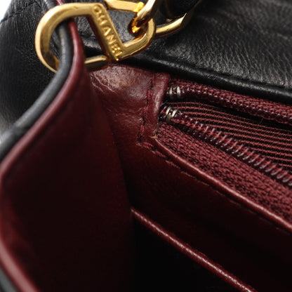 Chanel Black Matelasse Full Flap Shoulder Bag Lambskin (sheep Leather)
