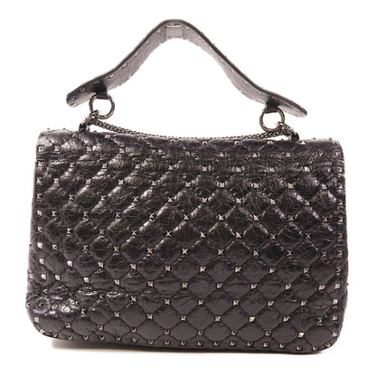 Valentino Cowhide Leather 2Way Shoulder Bag Hand-handed Shoulder Bag 2way Shoulder Bag Black Calfskin (cowhide)