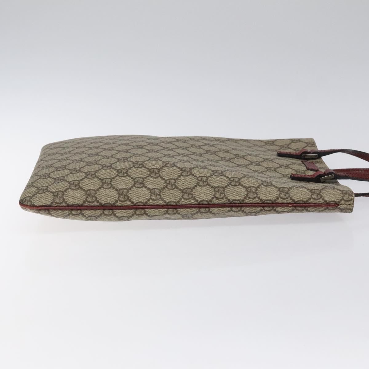 Gucci Gg Supreme Hand Bag Pvc Leather Beige 117551 Auth