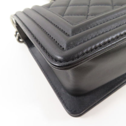 Chanel Black Cowhide Leather Boy 20 Cross Shoulder Bag Calfskin (cowhide) A 67085