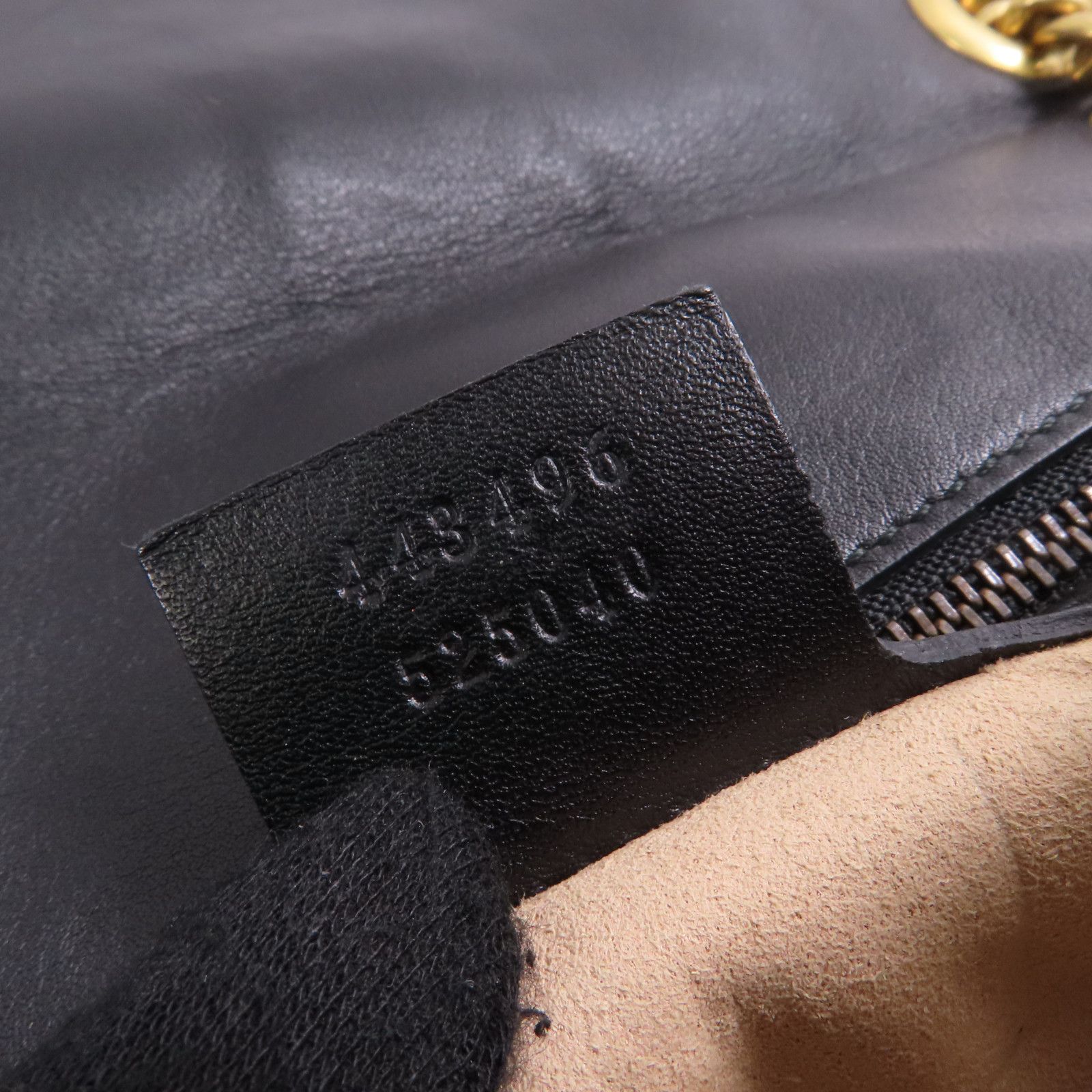 Gucci Cowhide Leather Gg Marmont Gold Cross Shoulder Bag Black Calfskin (cowhide) 443496