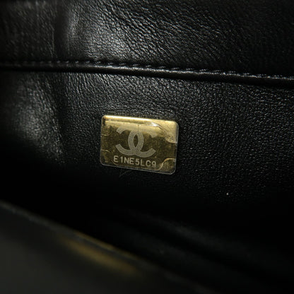 Chanel Black Sheepskin Leather Chain Shoulder Bag With Gold Buckle Black Shoulder Bag Lambskin (