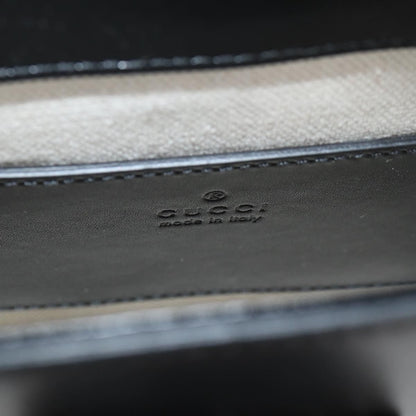 Gucci Calfskin Mini Bamboo Top Handle 3 Way Shoulder Bag Black