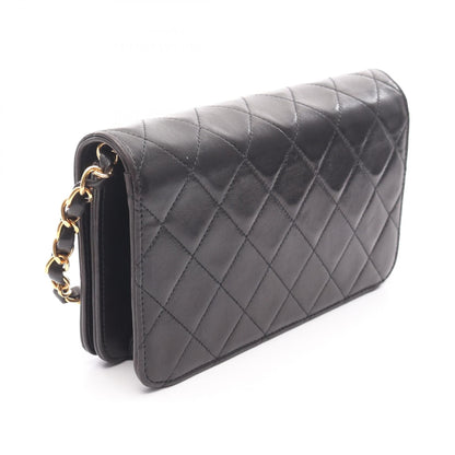 Chanel Black Mini Matelasse Full Flap Shoulder Bag Lambskin (sheep Leather)