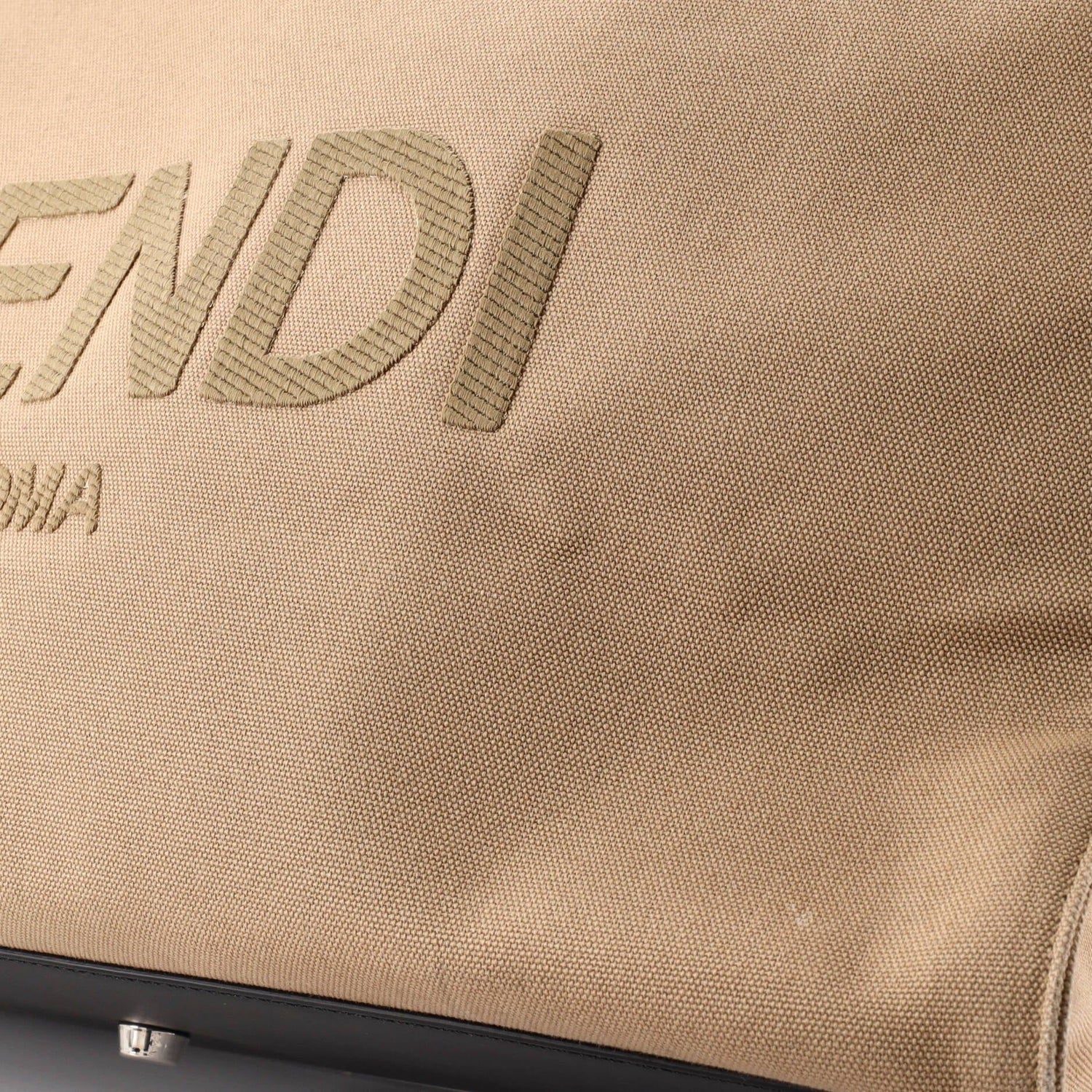 Fendi Cut Out Handle Shopper Tote Canvas Large