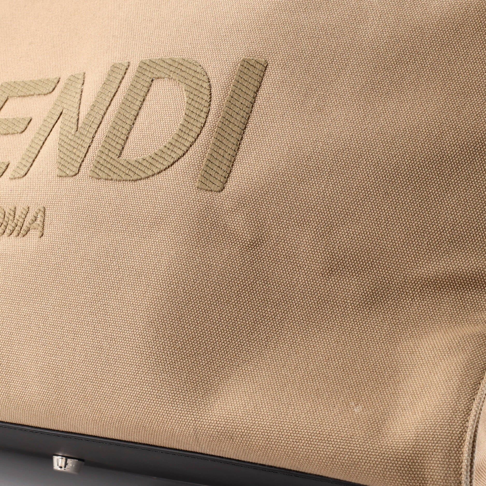Fendi Cut Out Handle Shopper Tote Canvas Large