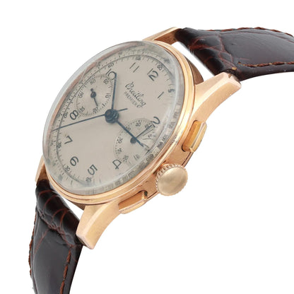 Vintage Breitling Premier 18K Rose Gold Hand Wind Vintage Mens Watch 789