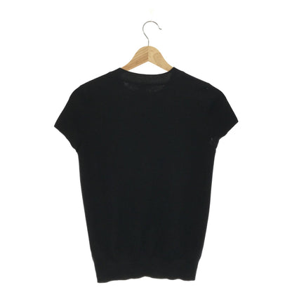 Hermes Short Sleeve Sweater Cashmere Silk Knit Black 34