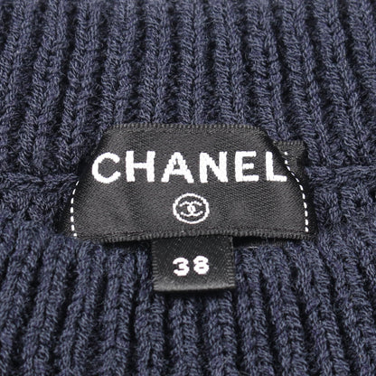 Chanel Navy Brown Coco Mark Button Dress Wool P 78446k 11310