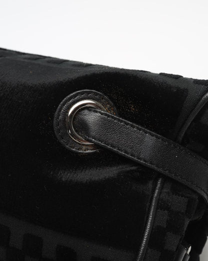 Chanel CC Checkered Velvet Shoulder Bag