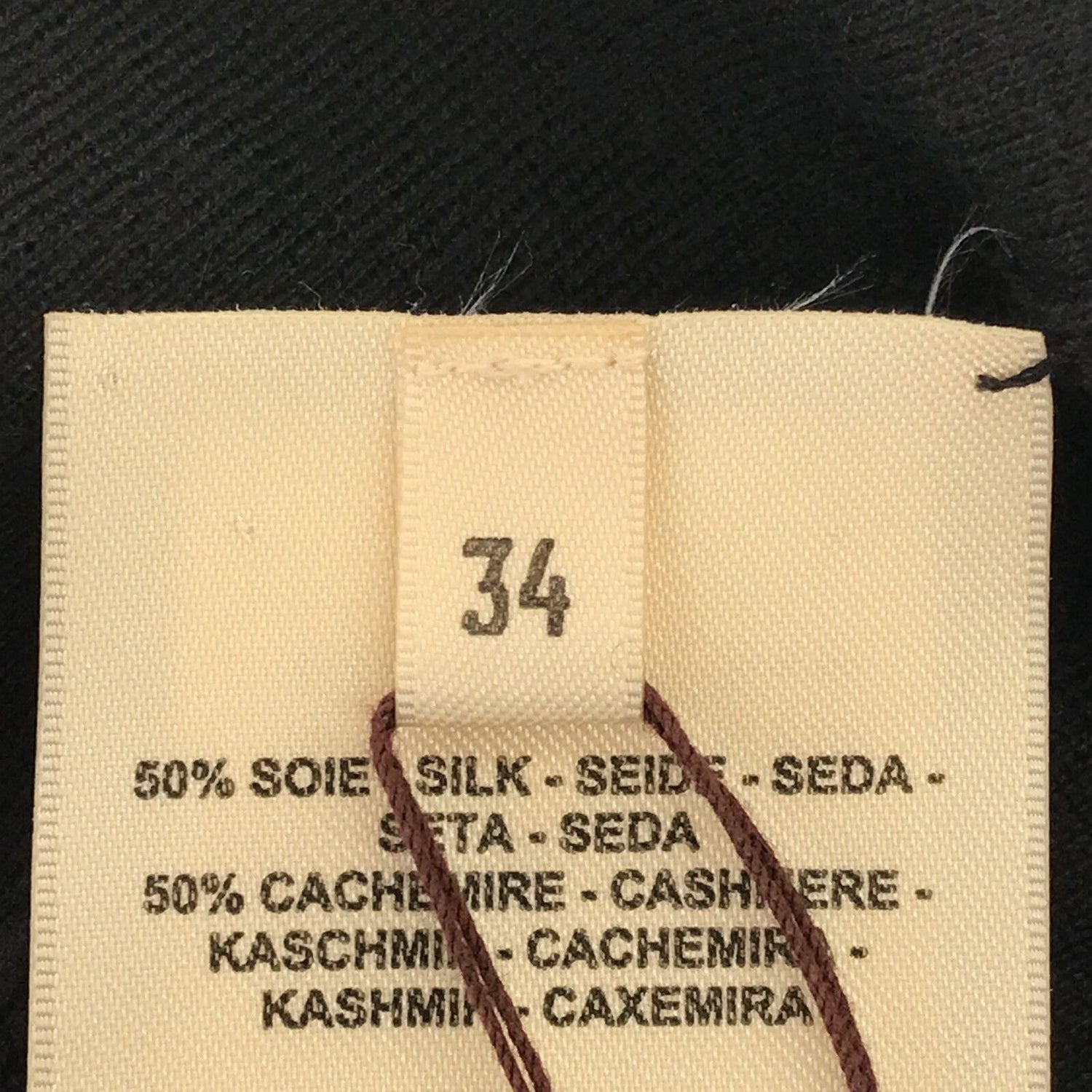 Hermes Short Sleeve Sweater Cashmere Silk Knit Black 34