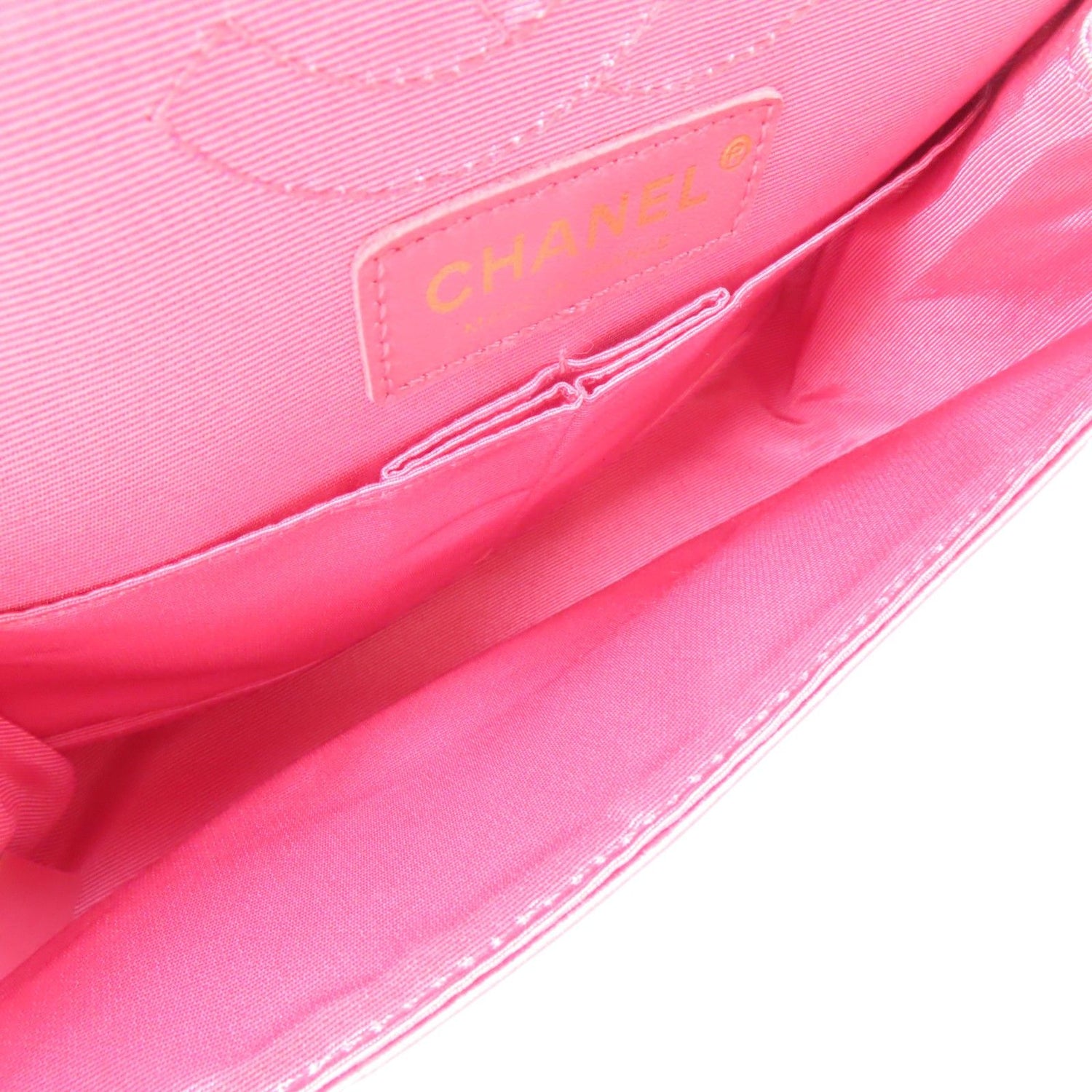 Chanel Classic Double Flap 20 Shoulder Baga Satin Pink