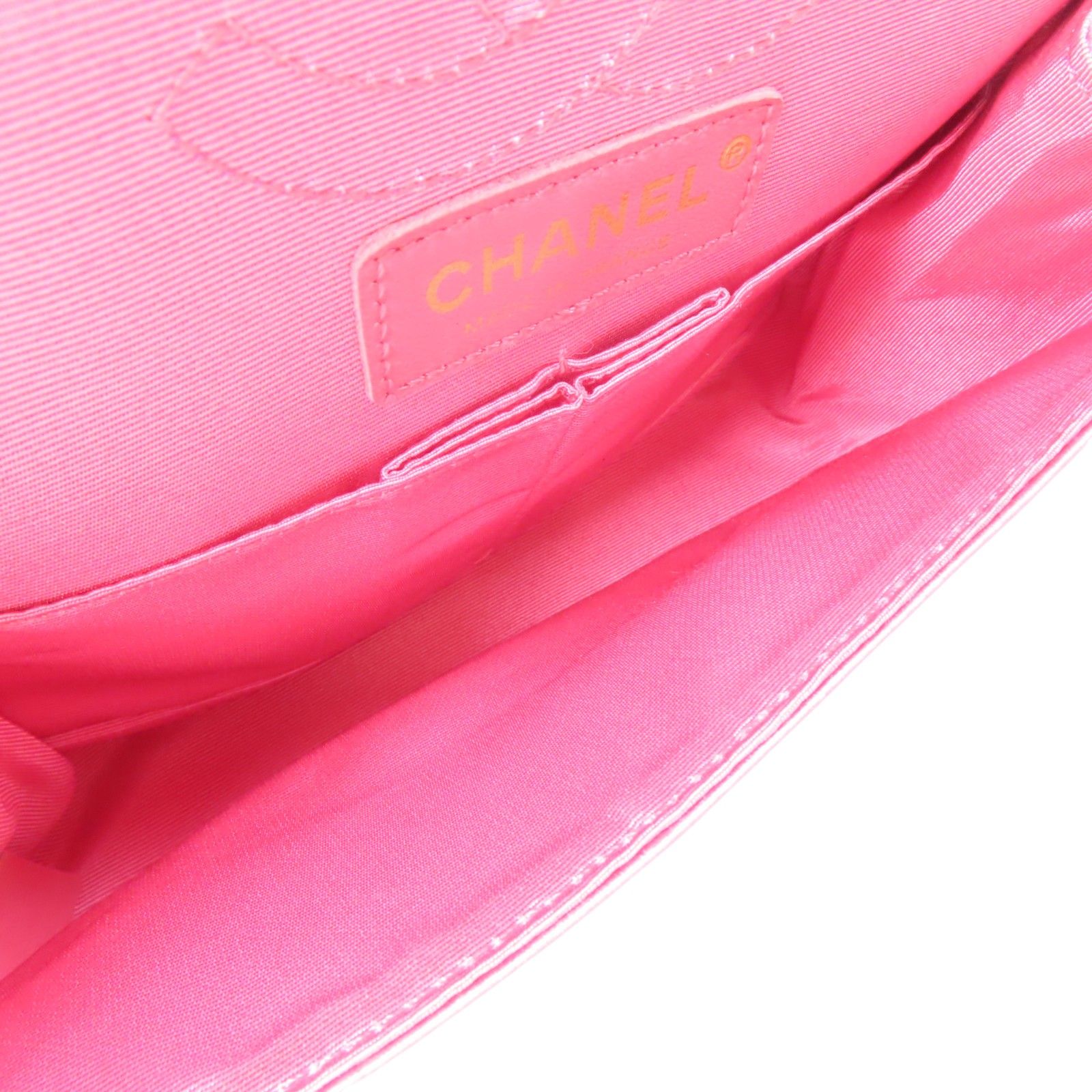 Chanel Classic Double Flap 20 Shoulder Baga Satin Pink