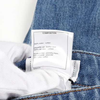 Chanel Blue Coco Mark Denim Pants Cotton P 61138v 46823