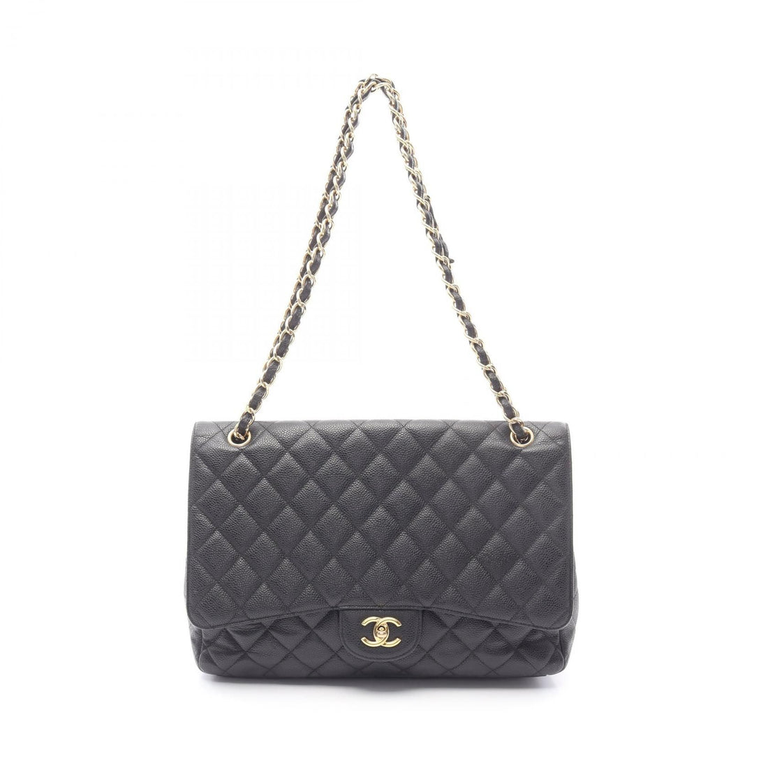 Chanel Black Big Matelasse 34 Shoulder Bag Calfskin (cowhide)