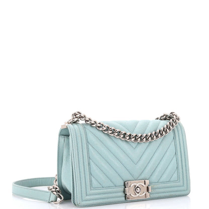 Chanel Boy Flap Bag Chevron Caviar New Medium