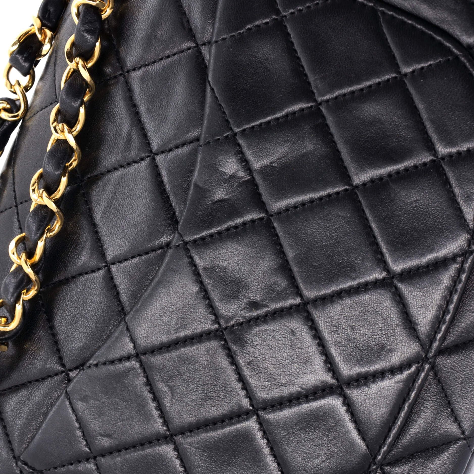 Chanel Vintage Classic Double Flap Bag Quilted Lambskin Medium