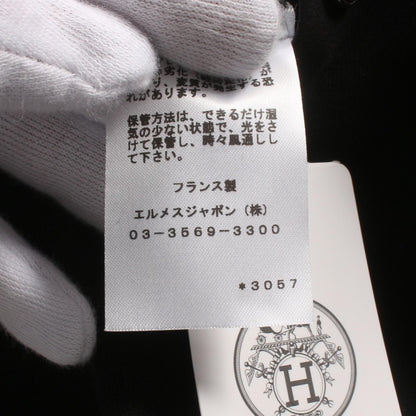 Hermes Serie Button Hoodie Black Cotton