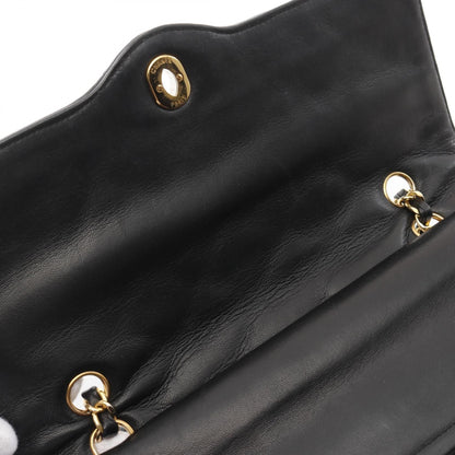 Chanel Matelasse W Flap Shoulder Bag Lambskin Black