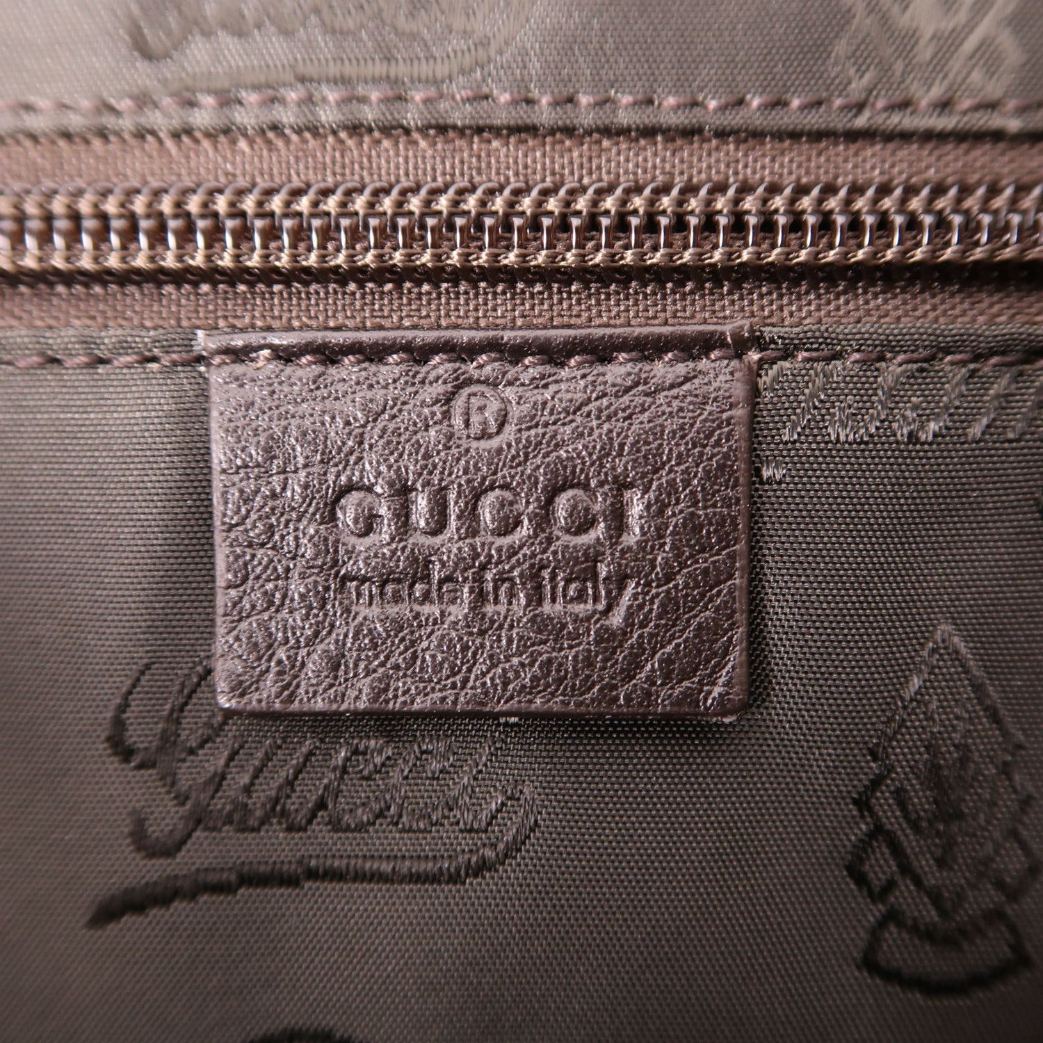 Gucci Cowhide Leather Tote Bag Brown Drak Brown Calfskin (cowhide) 201482