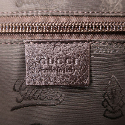 Gucci Cowhide Leather Tote Bag Brown Drak Brown Calfskin (cowhide) 201482