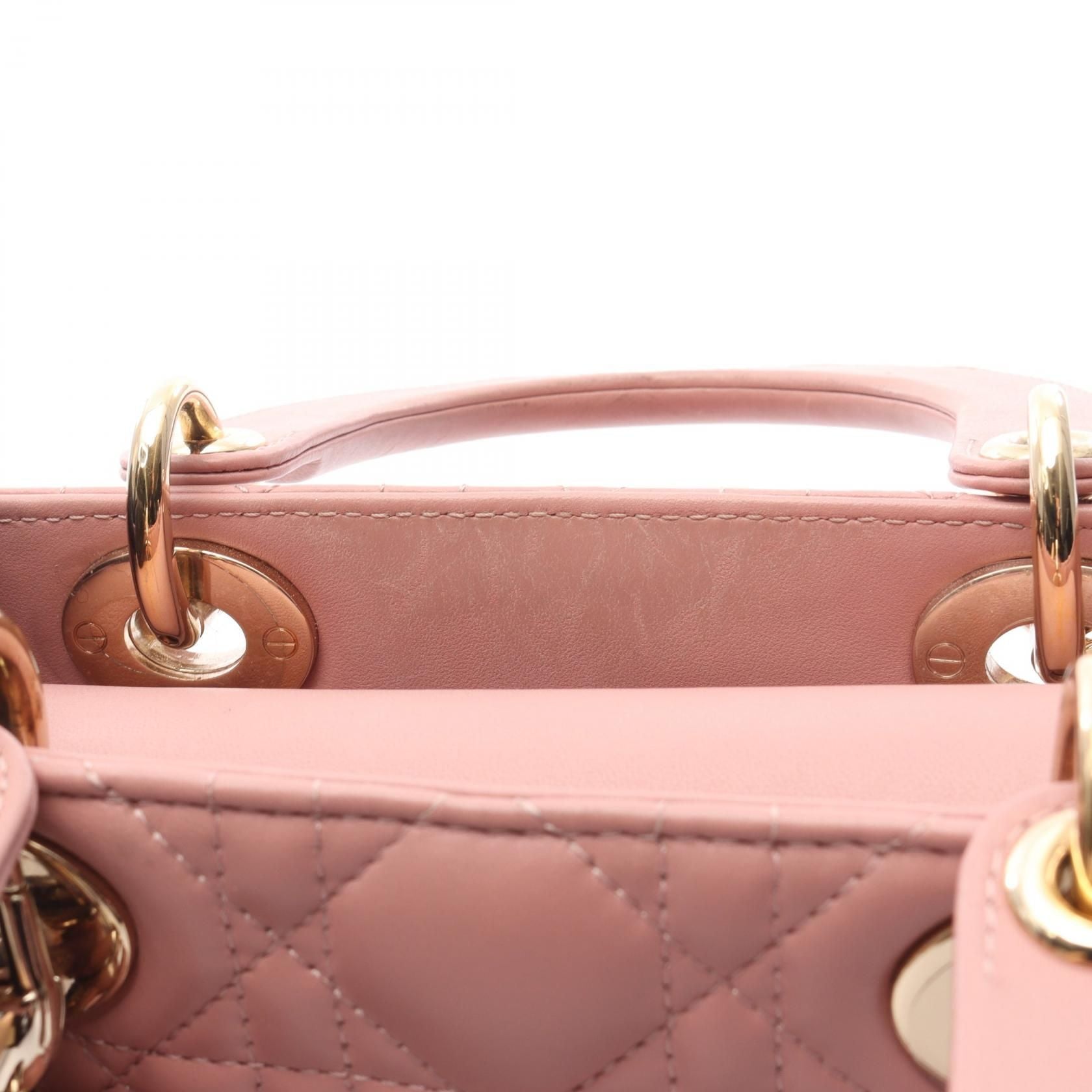 Dior Lady Dior My Abcdior Small Cannage Handbag Pink Lambskin (sheep Leather) M 0538onge