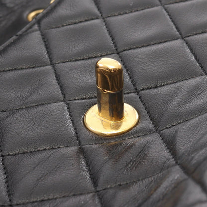 Chanel Black Matelasse Shoulder Bag Lambskin (sheep Leather) A 01113
