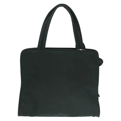 Prada Hand Bag Nylon Green Silver Auth