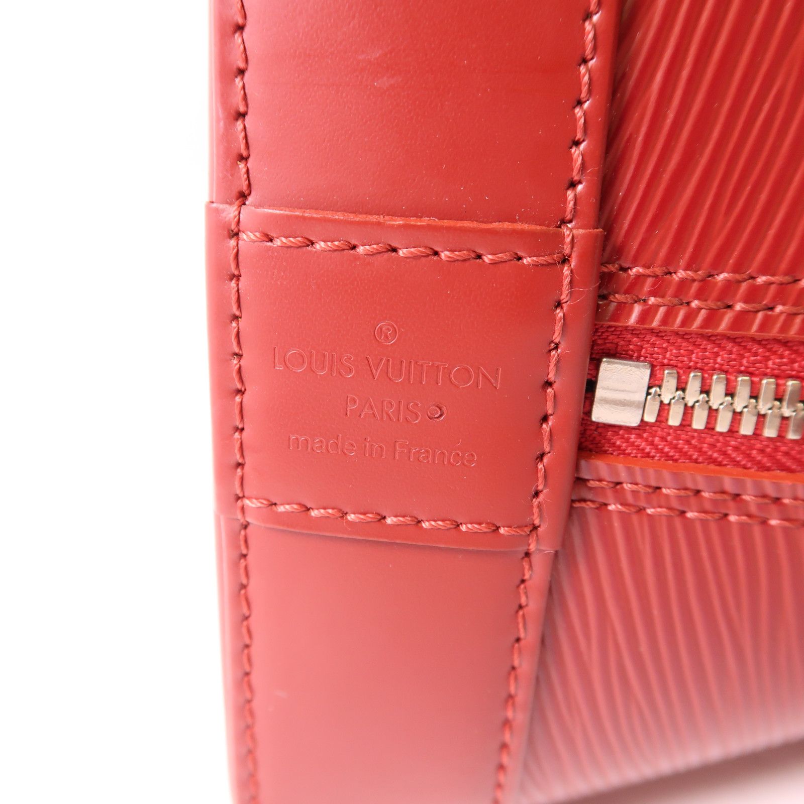 Louis Vuitton Epi Alma Pm Silver-back Handbag Red Handbag M 40490