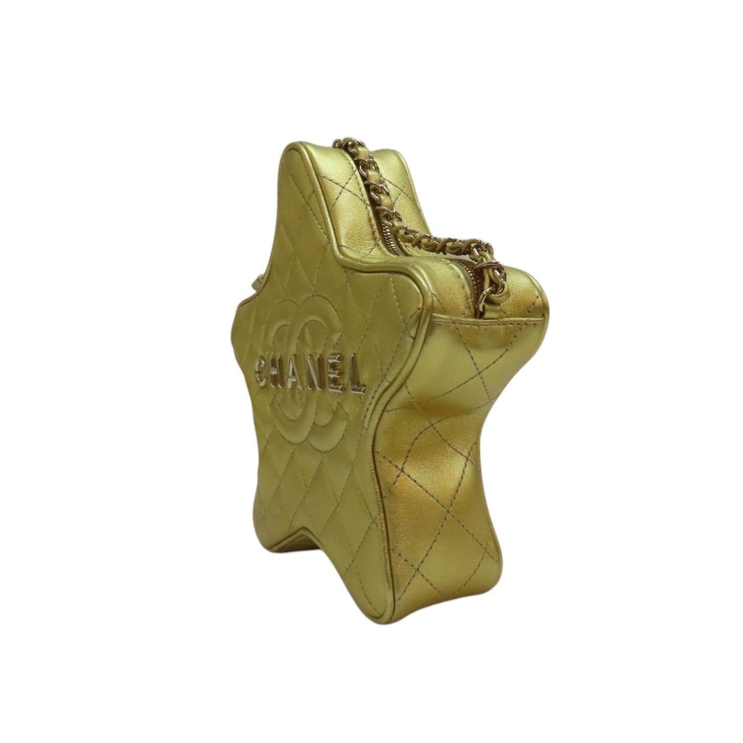 Chanel Matelasse Star Shoulder Bag Lambskin Gold