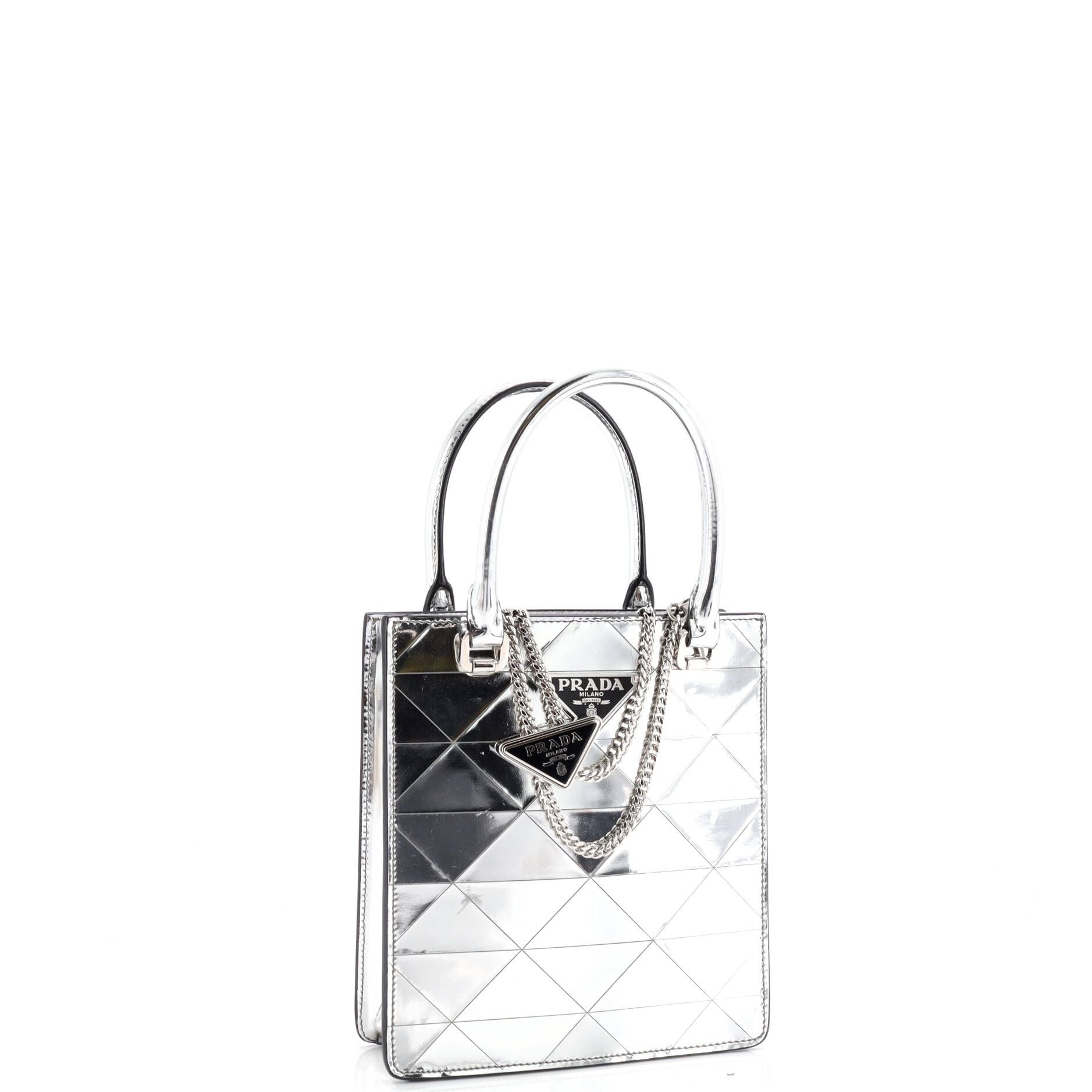 Triangle Tote Spazzolato Leather Mini